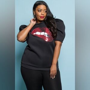 Sequin Lip Sweatshirt